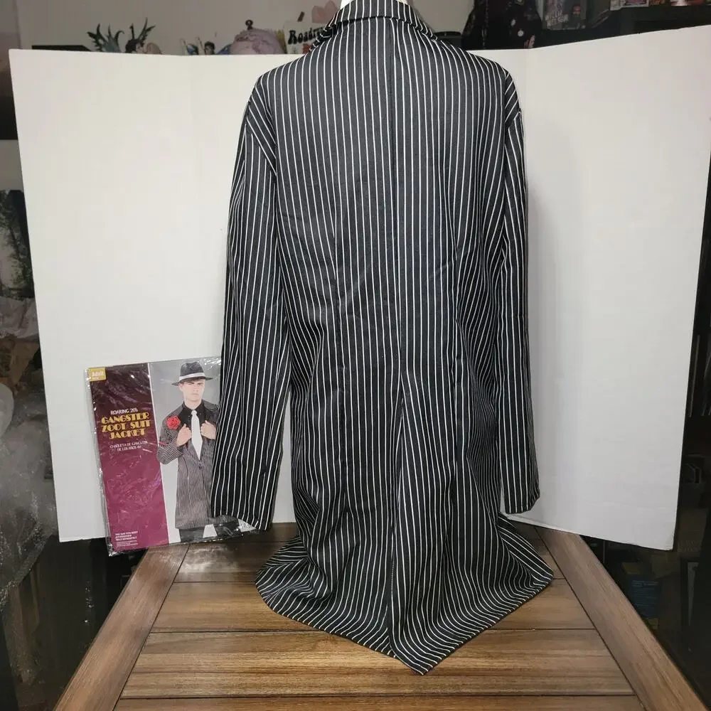 Roaring 20's Gangster Zoot Suit Jacket (OSFM) + Tie & Rose Clip